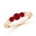 thumbnail image 1 of ANGARA Natural Vintage Style Three Stone Ruby Wedding Band in 14K Rose Gold for Women (Size-4mm) | July Birthstone, Birthday, Anniversary, Jewelry Gift for Women | Natural Ruby Ring, 1 of 9