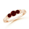 thumbnail image 1 of ANGARA Natural Vintage Style Three Stone Ruby Wedding Band in 14K Rose Gold for Women (Size-4mm) | July Birthstone, Birthday, Anniversary, Jewelry Gift for Women | Natural Ruby Ring, 1 of 9