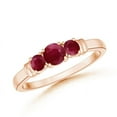 thumbnail image 1 of ANGARA Natural Vintage Style Three Stone Ruby Wedding Band in 14K Rose Gold for Women (Size-4mm) | July Birthstone, Birthday, Anniversary, Jewelry Gift for Women | Natural Ruby Ring, 1 of 8
