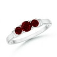 thumbnail image 1 of ANGARA Natural Vintage Style Three Stone Ruby Wedding Band in 14K White Gold for Women (Size-4mm) | July Birthstone, Birthday, Anniversary, Jewelry Gift for Women | Natural Ruby Ring, 1 of 8