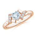 thumbnail image 1 of ANGARA Natural Solitaire Aquamarine Heart Ring with Diamond Accents in 14K Rose Gold for Women (Size-5mm) | March Birthstone, Birthday, Anniversary, Jewelry Gift for Women | Natural Aquamarine Ring, 1 of 6