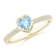 thumbnail image 1 of Angara Natural 0.35 Ct. Aquamarine with Diamond Solitaire Ring in 14K Yellow Gold for Women (Ring Size: 12), 1 of 9