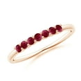 thumbnail image 1 of ANGARA Natural Half Eternity Seven Stone Ruby Wedding Ring in 14K Rose Gold for Women (Size-2mm) | July Birthstone, Birthday, Anniversary, Jewelry Gift for Women | Natural Ruby Ring, 1 of 9
