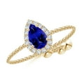 thumbnail image 1 of Angara Natural 0.35 Ct. Tanzanite with Diamond Adjustable Ring in 14K Rose Gold for Women (Ring Size: 11.5), 1 of 9