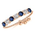 thumbnail image 1 of ANGARA Natural Seven Stone Sapphire and Diamond Tennis Bolo Ring in 14K Rose Gold for Women (Size-2.5mm) | September Birthstone, Anniversary, Jewelry Gift for Women | Natural Blue Sapphire Ring, 1 of 9