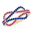 thumbnail image 1 of ANGARA Natural Encrusted Pink and Blue Sapphire Infinity Knot Ring in 14K Yellow Gold for Women (Size-1.3mm) | September Birthstone, Anniversary, Jewelry Gift for Women | Natural Blue Sapphire Ring, 1 of 8