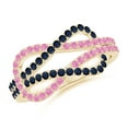 thumbnail image 1 of Angara Natural 0.38 Ct. Blue Sapphire with Pink Sapphire Knot Ring in 14K Yellow Gold for Women (Ring Size: 12), 1 of 8