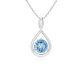 thumbnail image 1 of ANGARA Natural Solitaire Round Aquamarine Infinity Twist Pendant in 925 Sterling Silver for Women (Size-5mm) | March Birthstone, Anniversary, Jewelry Gift for Women | Natural Aquamarine Necklace, 1 of 8