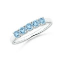 thumbnail image 1 of ANGARA Natural Half Eternity Five Stone Aquamarine Wedding Ring in 925 Sterling Silver for Women (Size-2.8mm) | March Birthstone, Anniversary, Jewelry Gift for Women | Natural Aquamarine Ring, 1 of 9