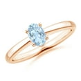 thumbnail image 1 of Angara Natural 0.4 Ct. Aquamarine Solitaire Ring in 14K Rose Gold for Women (Ring Size: 3), 1 of 9