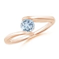thumbnail image 1 of Angara Natural 0.4 Ct. Aquamarine Solitaire Ring in 14K Rose Gold for Women (Ring Size: 3), 1 of 9