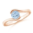 thumbnail image 1 of ANGARA Natural Semi Bezel-Set Solitaire Round Aquamarine Bypass Ring in 14K Rose Gold for Women (Size-5mm) | March Birthstone, Birthday, Anniversary, Jewelry Gift for Women | Natural Aquamarine Ring, 1 of 10