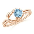 thumbnail image 1 of ANGARA Natural Solitaire Aquamarine Infinity Knot Engagement Ring in 14K Rose Gold for Women (Size-5mm) | March Birthstone, Birthday, Anniversary, Jewelry Gift for Women | Natural Aquamarine Ring, 1 of 10
