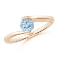 thumbnail image 1 of Angara Natural 0.4 Ct. Aquamarine Solitaire Ring in 14K Rose Gold for Women (Ring Size: 5.5), 1 of 11
