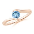 thumbnail image 1 of Angara Natural 0.4 Ct. Aquamarine Solitaire Ring in 14K Rose Gold for Women (Ring Size: 8), 1 of 9