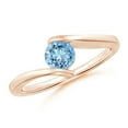 thumbnail image 1 of Angara Natural 0.4 Ct. Aquamarine Solitaire Ring in 14K Rose Gold for Women (Ring Size: 9), 1 of 9