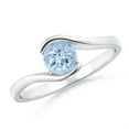 thumbnail image 1 of ANGARA Natural Semi Bezel-Set Solitaire Round Aquamarine Bypass Ring in 14K White Gold for Women (Size-5mm) | March Birthstone, Birthday, Anniversary, Jewelry Gift for Women | Natural Aquamarine Ring, 1 of 10
