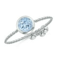 thumbnail image 1 of ANGARA Natural Bezel-Set Round Aquamarine Solitaire Bolo Ring in 14K White Gold for Women (Size-5mm) | March Birthstone, Birthday, Anniversary, Jewelry Gift for Women | Natural Aquamarine Ring, 1 of 9