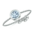 thumbnail image 1 of ANGARA Natural Bezel-Set Round Aquamarine Solitaire Bolo Ring in 14K White Gold for Women (Size-5mm) | March Birthstone, Birthday, Anniversary, Jewelry Gift for Women | Natural Aquamarine Ring, 1 of 8