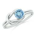 thumbnail image 1 of ANGARA Natural Solitaire Aquamarine Infinity Knot Engagement Ring in 14K White Gold for Women (Size-5mm) | March Birthstone, Birthday, Anniversary, Jewelry Gift for Women | Natural Aquamarine Ring, 1 of 10