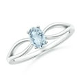 thumbnail image 1 of Angara Natural 0.4 Ct. Aquamarine Solitaire Ring in 14K White Gold for Women (Ring Size: 7), 1 of 10