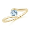thumbnail image 1 of Angara Natural 0.4 Ct. Aquamarine Solitaire Ring in 14K Yellow Gold for Women (Ring Size: 4), 1 of 11