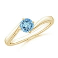 thumbnail image 1 of ANGARA Natural Classic Round Aquamarine Solitaire Bypass Ring in 14K Yellow Gold for Women (Size-5mm) | March Birthstone, Birthday, Anniversary, Jewelry Gift for Women | Natural Aquamarine Ring, 1 of 7