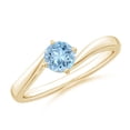 thumbnail image 1 of ANGARA Natural Classic Round Aquamarine Solitaire Bypass Ring in 14K Yellow Gold for Women (Size-5mm) | March Birthstone, Birthday, Anniversary, Jewelry Gift for Women | Natural Aquamarine Ring, 1 of 9