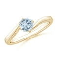 thumbnail image 1 of ANGARA Natural Classic Round Aquamarine Solitaire Bypass Ring in 14K Yellow Gold for Women (Size-5mm) | March Birthstone, Birthday, Anniversary, Jewelry Gift for Women | Natural Aquamarine Ring, 1 of 9