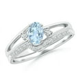 thumbnail image 1 of Angara Natural 0.4 Ct. Aquamarine with Diamond Classic Ring in 14K White Gold for Women (Ring Size: 3.5), 1 of 8
