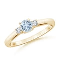 thumbnail image 1 of Angara Natural 0.4 Ct. Aquamarine with Diamond Classic Ring in 14K Yellow Gold for Women (Ring Size: 3.5), 1 of 9