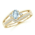 thumbnail image 1 of ANGARA Natural Oval Aquamarine and Diamond Bridal Set in 14K Yellow Gold for Women (Size-6x4mm) | March Birthstone, Birthday, Anniversary, Jewelry Gift for Women | Natural Aquamarine Ring, 1 of 8