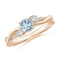 thumbnail image 1 of ANGARA Natural Nature Inspired Aquamarine & Diamond Twisted Vine Ring in 14K Rose Gold for Women (Size-5mm) | March Birthstone, Birthday, Anniversary, Jewelry Gift for Women | Natural Aquamarine Ring, 1 of 10