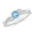 thumbnail image 1 of ANGARA Natural Nature Inspired Aquamarine & Diamond Twisted Vine Ring in 14K White Gold for Women (Size-5mm) | March Birthstone, Anniversary, Jewelry Gift for Women | Natural Aquamarine Ring, 1 of 9