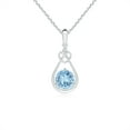 thumbnail image 1 of ANGARA Natural Aquamarine Knotted Heart Pendant with Diamond in 925 Sterling Silver for Women (Size-5mm) | March Birthstone, Anniversary, Jewelry Gift for Women | Natural Aquamarine Necklace, 1 of 8