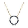 thumbnail image 1 of ANGARA Natural Blue Sapphire Open Circle Eternity Pendant in 14K Yellow Gold for Women (Size-1.5mm) | September Birthstone, Anniversary, Jewelry Gift for Women | Natural Blue Sapphire Necklace, 1 of 9