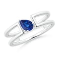 thumbnail image 1 of Angara Natural 0.4 Ct. Blue Sapphire Solitaire Ring in 14K White Gold for Women (Ring Size: 3), 1 of 9