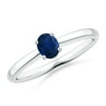 thumbnail image 1 of ANGARA Natural Classic Solitaire Oval Blue Sapphire Promise Ring in 14K White Gold for Women (Size-5x4mm) | September Birthstone, Anniversary, Jewelry Gift for Women | Natural Blue Sapphire Ring, 1 of 9