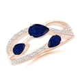 thumbnail image 1 of Angara Natural 0.4 Ct. Blue Sapphire with Blue Sapphire Fashion Ring in 14K Rose Gold for Women (Ring Size: 12), 1 of 9