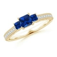 thumbnail image 1 of Angara Natural 0.4 Ct. Blue Sapphire with Blue Sapphire Vintage Inspired Ring in 14K Yellow Gold for Women (Ring Size: 11.5), 1 of 10