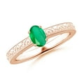 thumbnail image 1 of Angara Natural 0.4 Ct. Emerald Solitaire Ring in 14K Rose Gold for Women (Ring Size: 3.5), 1 of 9