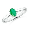 thumbnail image 1 of ANGARA Natural Classic Solitaire Oval Emerald Promise Ring in 14K White Gold for Women (Size-6x4mm) | May Birthstone, Birthday, Anniversary, Jewelry Gift for Women | Natural Emerald Ring, 1 of 11