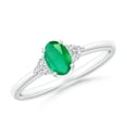 thumbnail image 1 of Angara Natural 0.4 Ct. Emerald with Diamond Classic Ring in 14K White Gold for Women (Ring Size: 3), 1 of 10