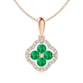thumbnail image 1 of Angara Natural 0.4 Ct. Emerald with Diamond Fashion Pendant Necklace in 14K Rose Gold for Women with 18 Inch Cable Chain, 1 of 8