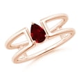 thumbnail image 1 of ANGARA Natural Pear Ruby Solitaire Parallel Split Shank Ring in 14K Rose Gold for Women (Size-6x4mm) | July Birthstone, Birthday, Anniversary, Jewelry Gift for Women | Natural Ruby Ring, 1 of 8