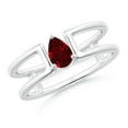 thumbnail image 1 of ANGARA Natural Pear Ruby Solitaire Parallel Split Shank Ring in 14K White Gold for Women (Size-6x4mm) | July Birthstone, Birthday, Anniversary, Jewelry Gift for Women | Natural Ruby Ring, 1 of 8