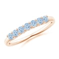 thumbnail image 1 of ANGARA Natural Half Eternity Seven Stone Aquamarine Wedding Ring in 14K Rose Gold for Women (Size-2.5mm) | March Birthstone, Birthday, Anniversary, Jewelry Gift for Women | Natural Aquamarine Ring, 1 of 11