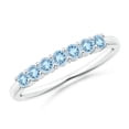 thumbnail image 1 of ANGARA Natural Half Eternity Seven Stone Aquamarine Wedding Ring in 14K White Gold for Women (Size-2.5mm) | March Birthstone, Birthday, Anniversary, Jewelry Gift for Women | Natural Aquamarine Ring, 1 of 11