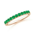 thumbnail image 1 of ANGARA Natural Shared Prong Set Half Eternity Emerald Wedding Band in 14K Rose Gold for Women (Size-2.1mm) | May Birthstone, Birthday, Anniversary, Jewelry Gift for Women | Natural Emerald Ring, 1 of 9