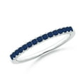thumbnail image 1 of ANGARA Natural Square Blue Sapphire Semi Eternity Wedding Ring in 14K White Gold for Women (Size-1.5mm) | September Birthstone, Anniversary, Jewelry Gift for Women | Natural Blue Sapphire Ring, 1 of 9